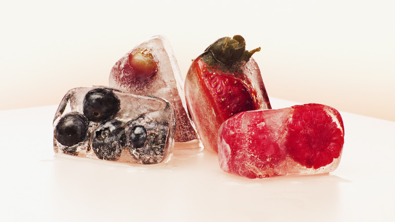 fruit frozen in cubes 