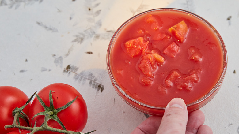 canned tomatoes with liquid