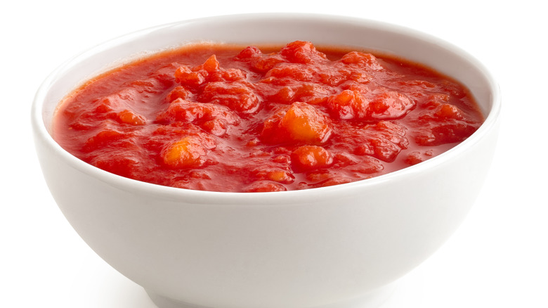 bowl of canned tomatoes