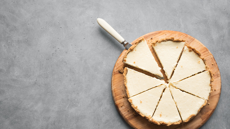 cheesecake on a serving board