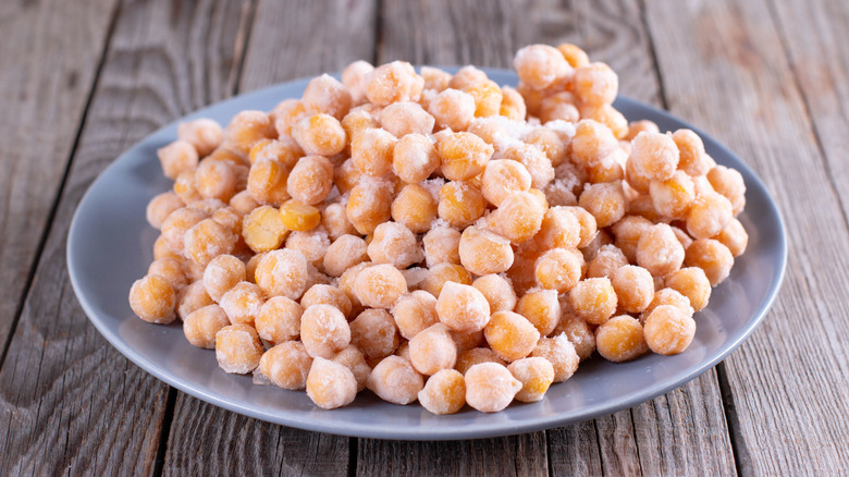 frozen chickpeas on a plate