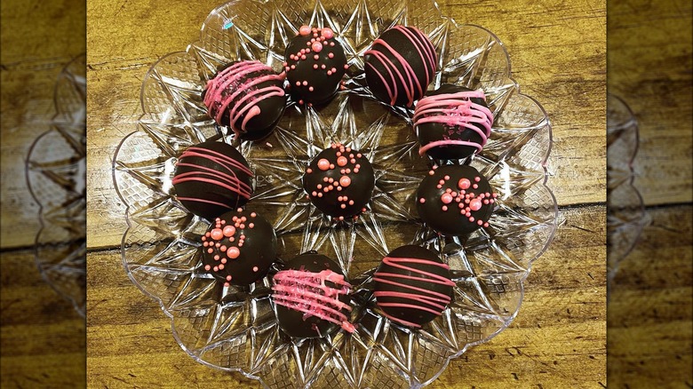 chocolate truffles with decorations