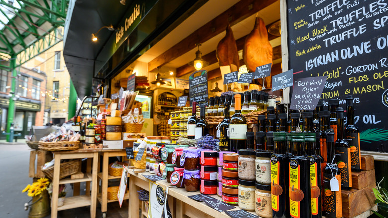 Truffle condiments at market