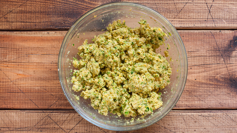 bowl of falafel mixture