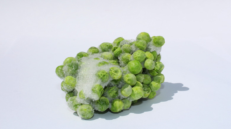 clump of frozen peas