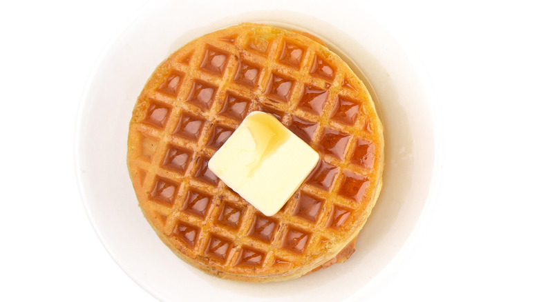 butter on waffle