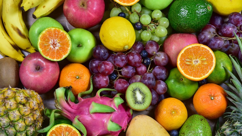 variety of different fruits