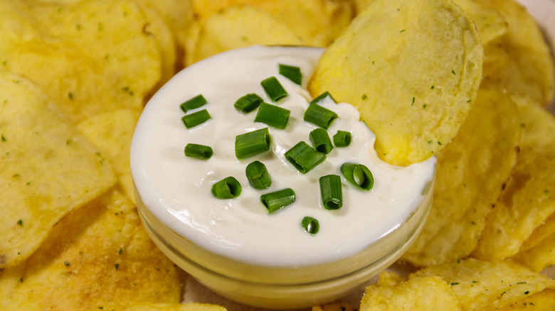 thick dip with chips