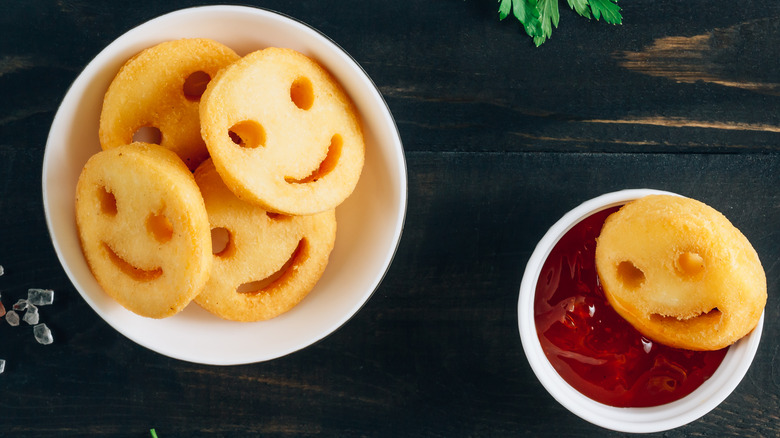 potato waffles with a ketchup