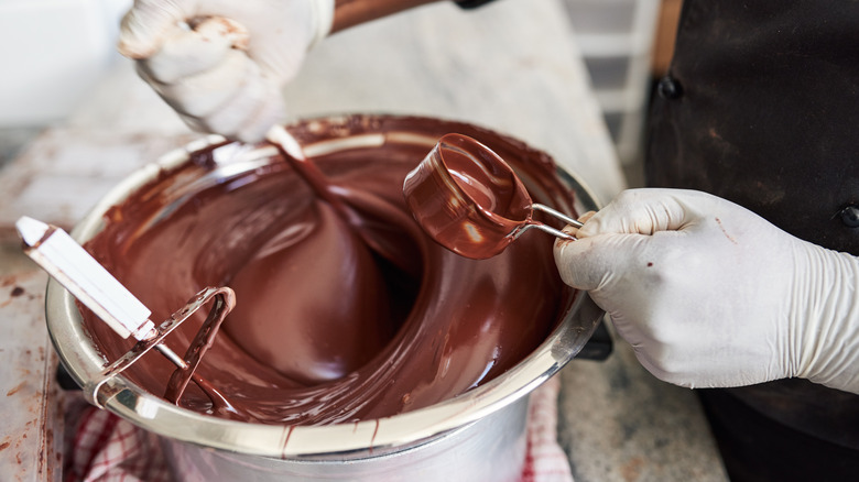 candy thermometer in chocolate