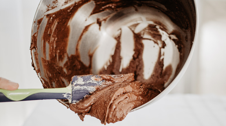 chocolate scraped from bowl