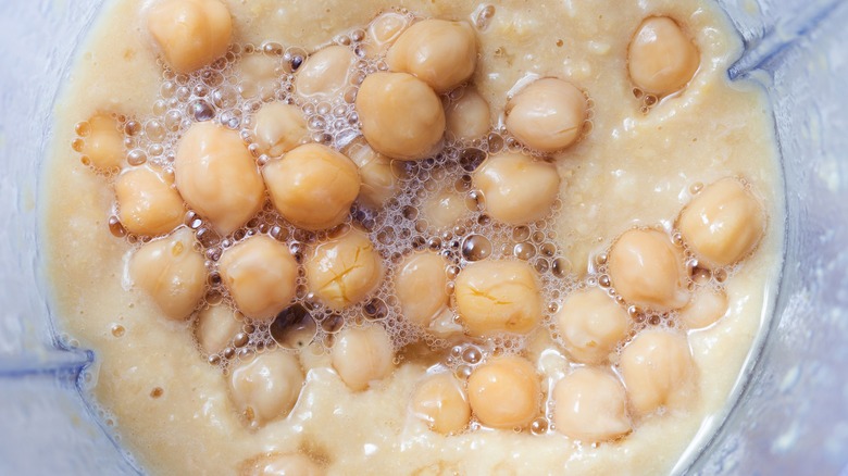 partially blended chickpeas