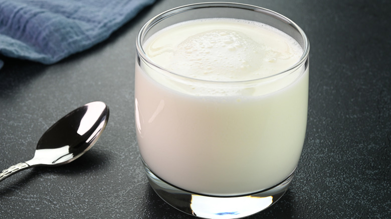 Glass of buttermilk