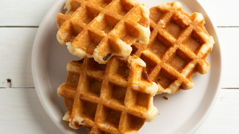 Belgian waffles on a plate