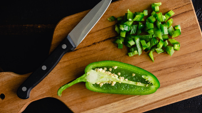 Jalapeño on cutting board