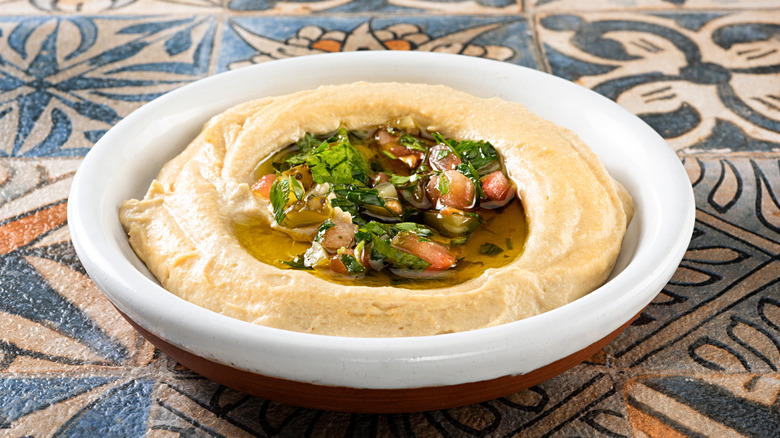 Plate of hummus