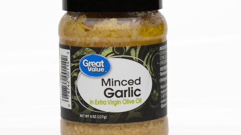 Jar of minced garlic