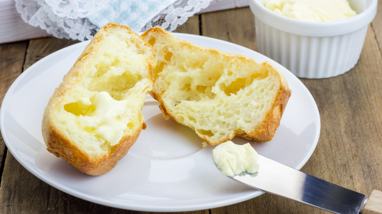 Popover spread with butter