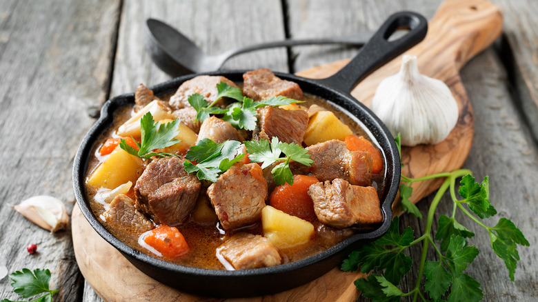 pot roast in iron skillet