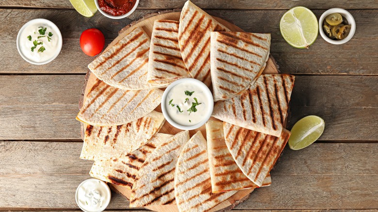 platter of quesadillas