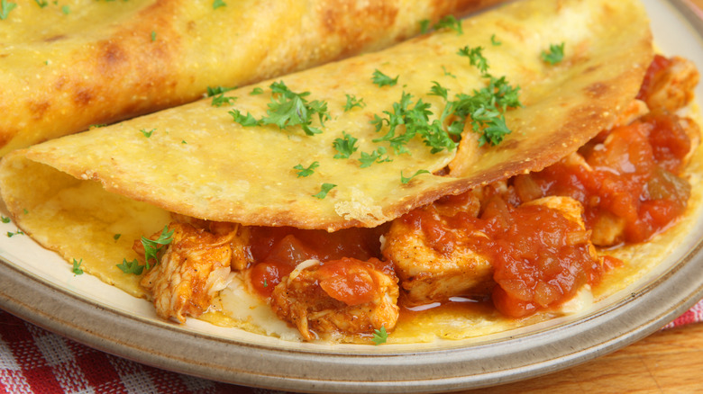 folded chicken quesadilla