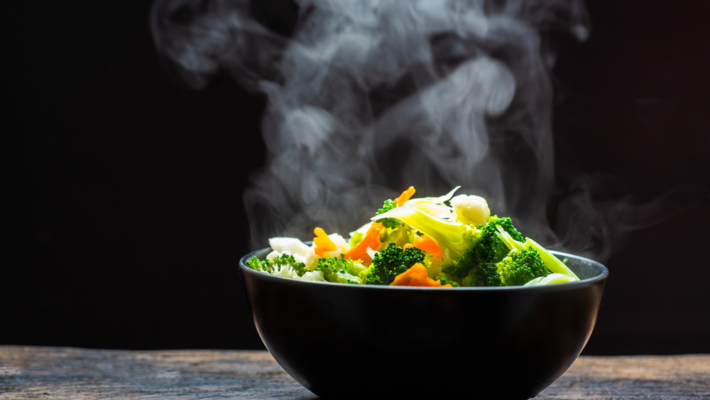 bowl of steaming hot food