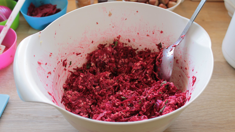 beet burger mixture