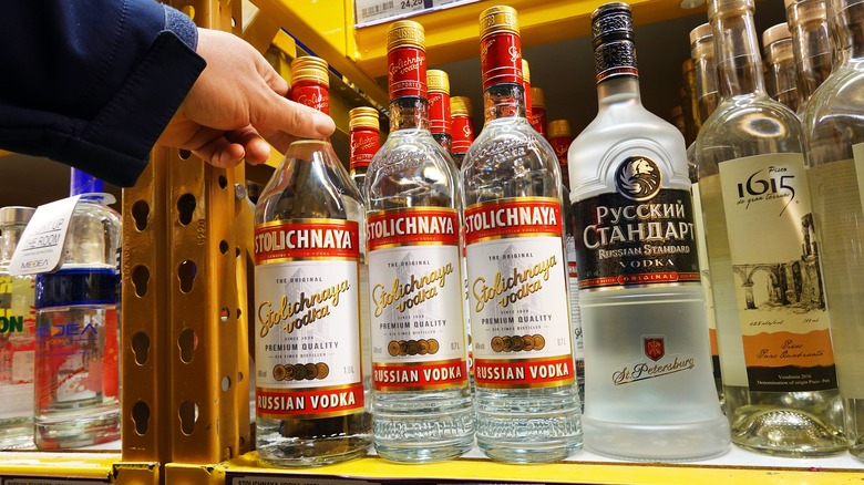 vodka on grocery store shelf