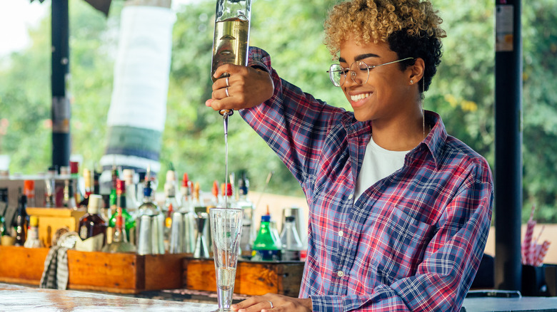 bartender mixing drink