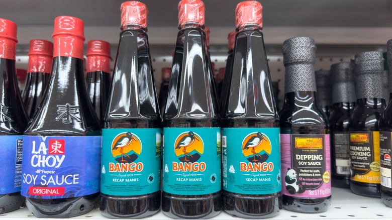 kecap manis on grocery store shelf