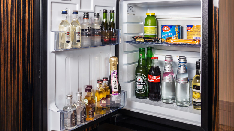 alcohol stored in fridge