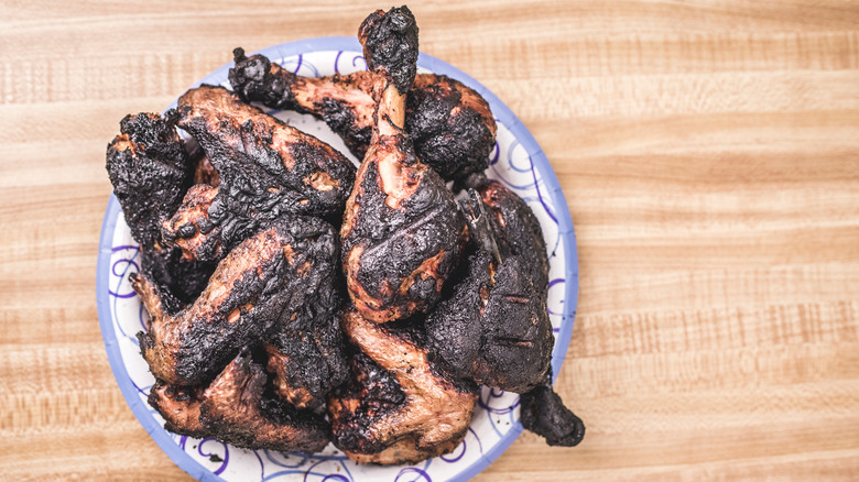 Burnt chicken wings