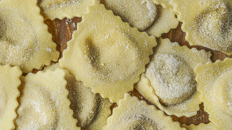 homemade ravioli, ready to cook