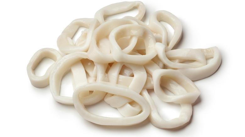 Raw calamari rings