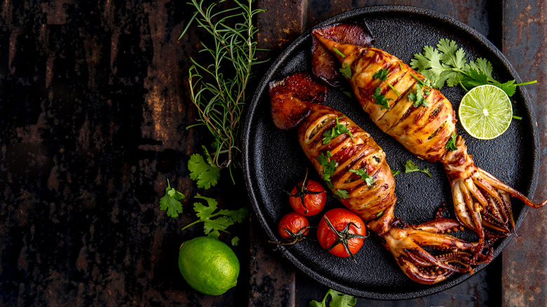 Korean-style grilled stuffed squid