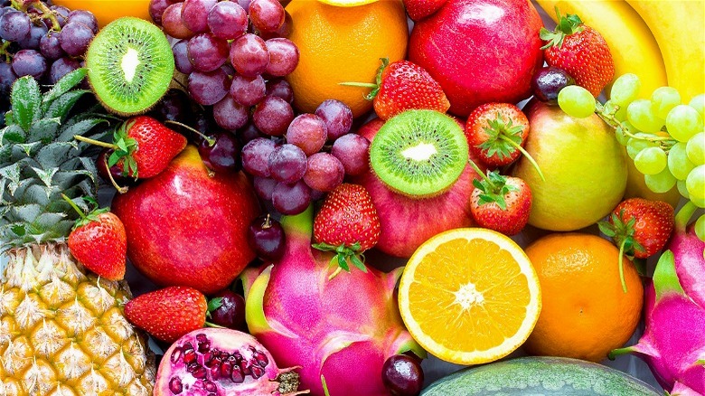 different fresh fruits 