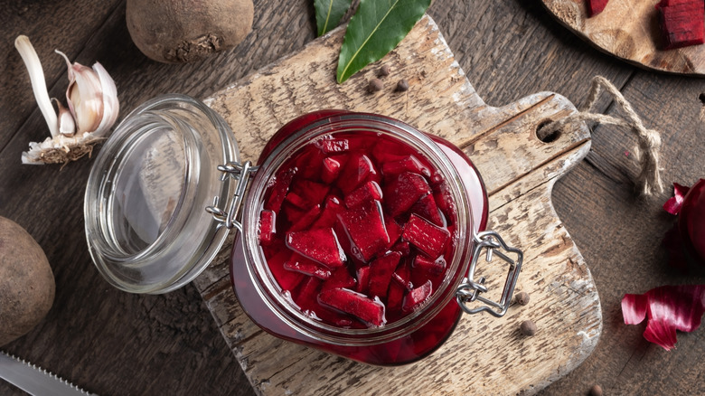 pickled beets in jar