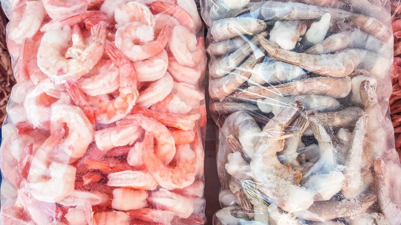 cooked and raw frozen shrimp