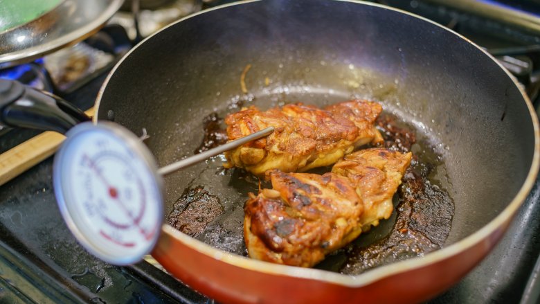 Chicken with thermometer