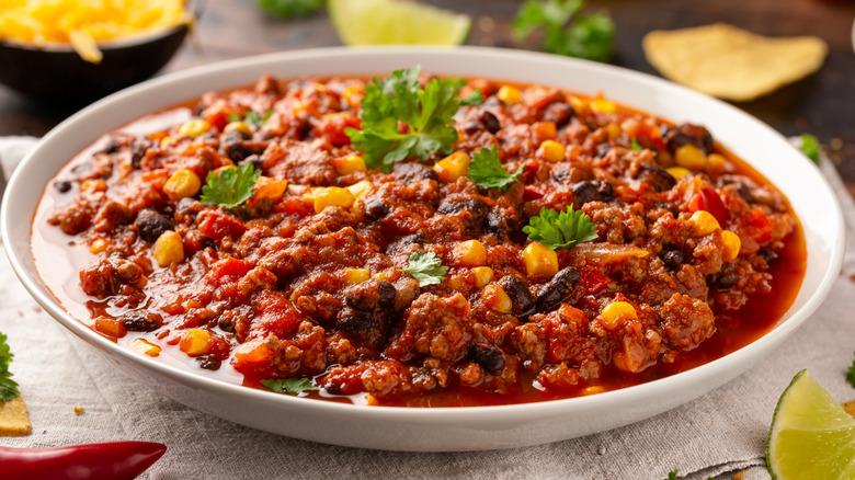 bowl of chili con carne