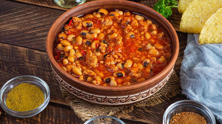 bowls of chili and spices