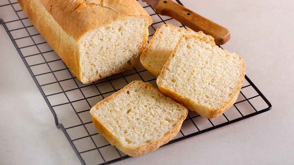 Bread on wire rack for French toast