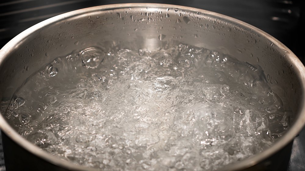 Pot of boiling water for potato salad