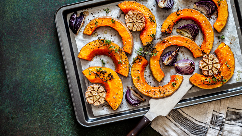 Roasted butternut squash slices