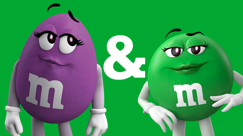 Purple and Green M&M's characters