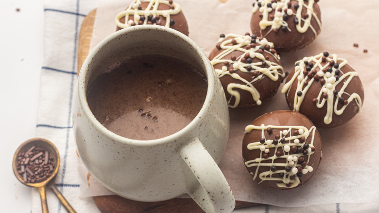 mocha bombs on tray