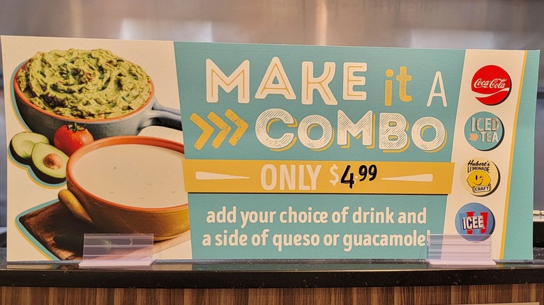 Moe's combos sign at restaurant