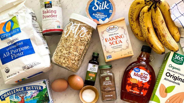 assorted banana bread ingredients