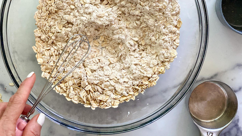 dry ingredients in mixing bowl