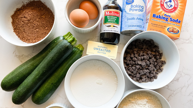 Chocolate Zucchini Muffins ingredients 